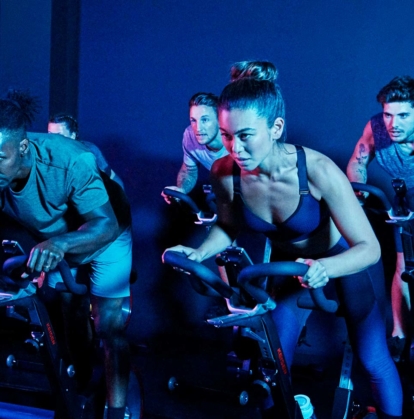 Multiple people in a spin class in West Hampstead
